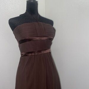 Elegant BCBG Brown Strapless Dress